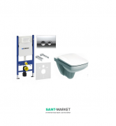 Унітаз Kolo Nova Pro з сидінням інсталяцією Geberit Duofix і змивний клавішею Delta 21 M39018000 + 458.161.21.1