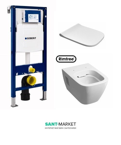 Унітаз підвісний Kolo Modo Rimfree з сидінням і інсталяцією Geberit Duofix Sigma L33120000 + L30115000 + 111.300.00.5