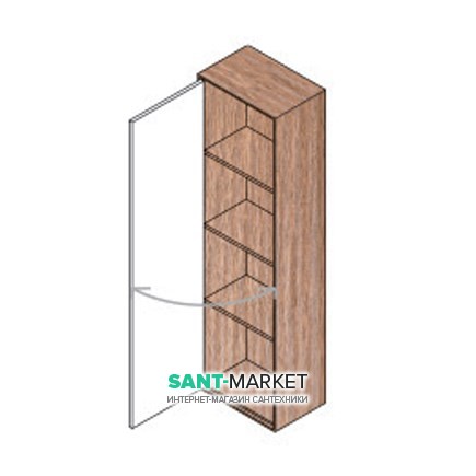 Пенал підвісний Hatria SLIDING wood system 260x400x1000 горіх / білий глянцевий YXPV92