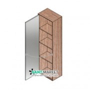 Пенал подвесной Hatria SLIDING wood system 260x400x1000 орех/зеркальный YXPY92