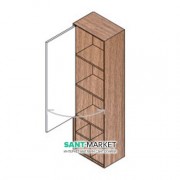 Пенал підвісний Hatria SLIDING wood system 260x400x1400 горіх / білий глянцевий YXQB92