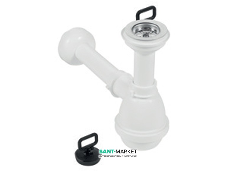 Сифон для господарської раковини Hatria Accessori пластик білий YXZ8
