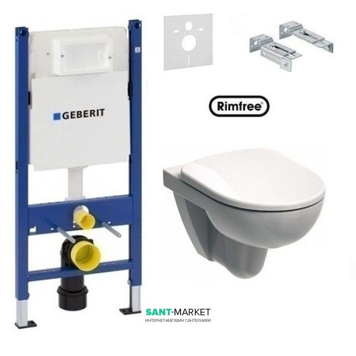 Унітаз підвісний Kolo Nova Pro Rimfree з сидінням і інсталяцією Geberit Duofix Delta M33120000 + M30112000 + 458.126.00.1