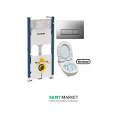 Унитаз подвесной Kolo Nova Pro Rimfree с сидением инсталляцией Geberit Duofix Delta и клавишей смыва Delta 51 M33120000 + M30112000 + 458.126.00.1 + 115.105.46.1