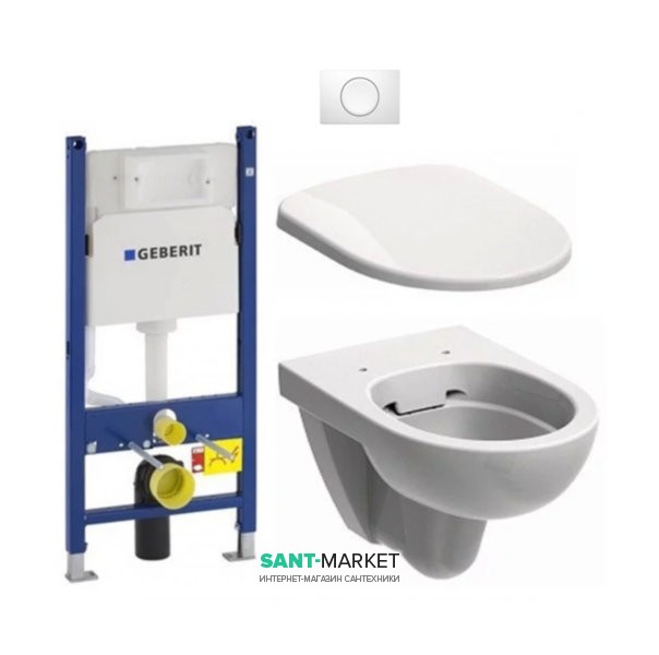 Унитаз подвесной Kolo Nova Pro Rimfree с сидением инсталляцией Geberit Duofix Delta и клавишей смыва Delta 11 M33120000 + M30112000 + 458.126.00.1 + 115.120.11.1