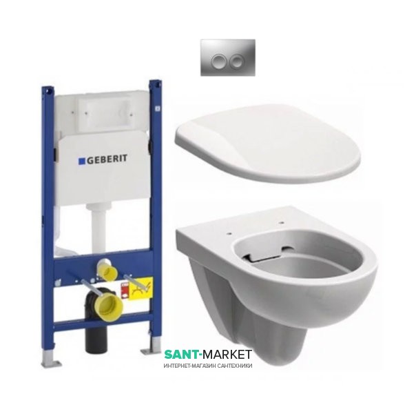 Унітаз підвісний Kolo Nova Pro Rimfree з сидінням інсталяцією Geberit Duofix Delta і клавішею змиву Delta 21 M33120000 + M30112000 + 458.126.00.1 + 115.125.46.1