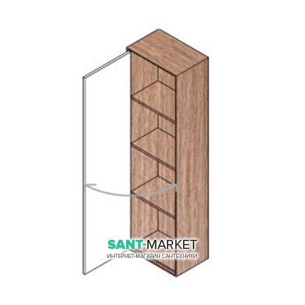 Пенал подвесной Hatria SLIDING wood system 260x400x1000 орех/белый глянцевый YXPV92