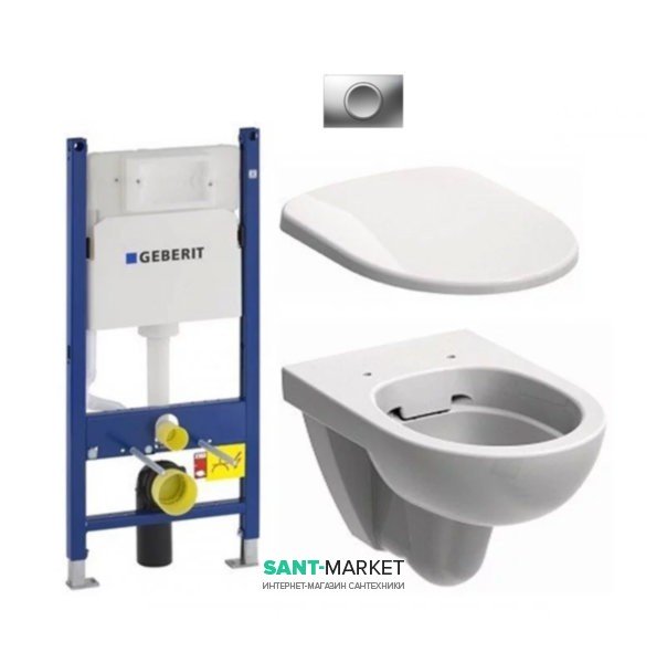 Унітаз підвісний Kolo Nova Pro Rimfree з сидінням інсталяцією Geberit Duofix Delta і клавішею змиву Delta 11 M33120000 + M30112000 + 458.126.00.1 + 115.120.46.1