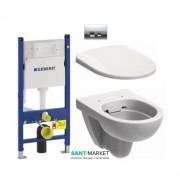Унитаз подвесной Kolo Nova Pro Rimfree с сидением инсталляцией Geberit Duofix Delta и клавишей смыва Delta 50 M33120000 + M30112000 + 458.126.00.1 + 115.135.21.1
