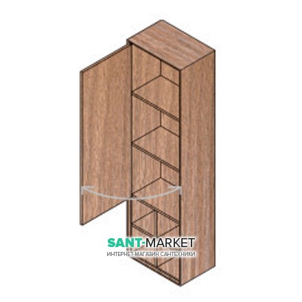 Пенал подвесной Hatria SLIDING wood system 260x400x1400 орех YXQD92