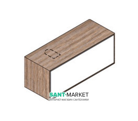 Тумба підвісна Hatria Sliding wood system 100 з отвором зліва (cut 3) дерево горіх / білий глянець YXW392