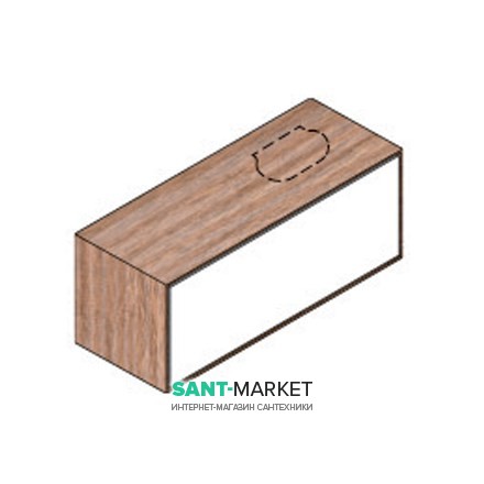 Тумба подвесная Hatria Sliding wood system 120 с отверстием справа дерево орех/белый глянец YXTN92