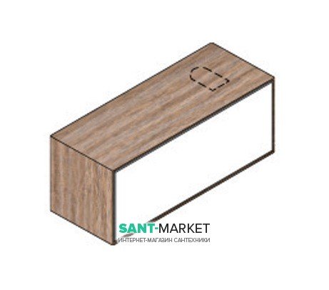 Тумба подвесная Hatria Sliding wood system 100 с отверстием справа (cut 3) дерево орех/белый глянец YXWB92