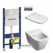 Унітаз підвісний Kolo Modo Rimfree з сидінням інсталяцією Geberit Duofix Delta і клавішею змиву Delta 21 L33120000 + L30112000 + 458.126.00.1 + 115.125.21.1