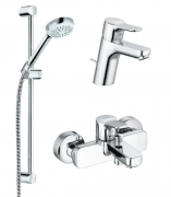 Комплект змішувачів для ванної з душовим гарнітуром 3 в 1 Kludi Pure & Easy латунь хром 376850565