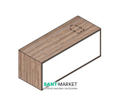 Тумба подвесная Hatria Sliding wood system 120 с отверстием справа (cut 3) дерево орех/белый глянец YXWA92