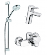Комплект смесителей для ванной с душевым гарнитуром 3 в 1 Kludi Pure&Easy латунь хром 376850565