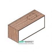 Тумба підвісна Hatria Sliding wood system 120 з отвором праворуч (cut 2) дерево горіх / білий глянець YXUG92