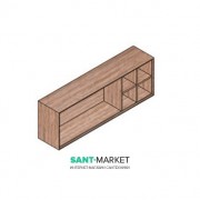 Пенал підвісний Hatria SLIDING wood system 1200x260x400 горіх YN92XR