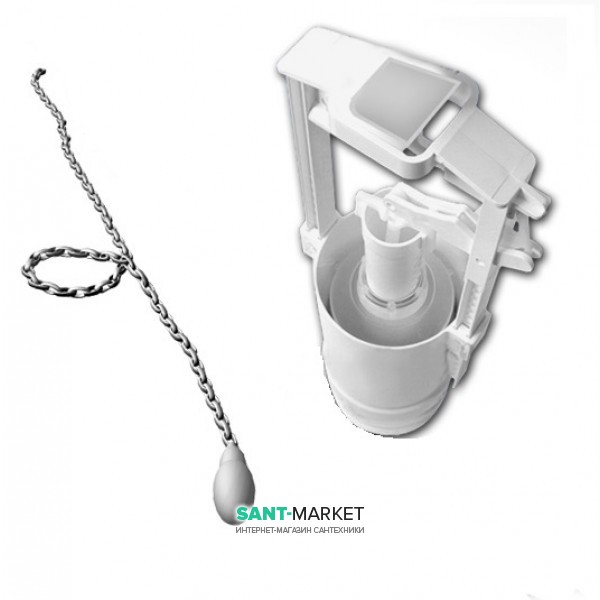 Механизм слива для высокого бачка Kerasan Waldorf/Retro с цепочкой хром 754590