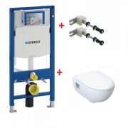 Унитаз подвесной Geberit Smyle Rimfree с сидением и инсталляцией Duofix Sigma 500.215.01.1+500.232.01.1+111.300.00.5