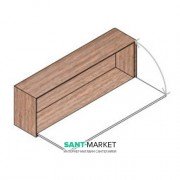 Пенал підвісний Hatria SLIDING wood system 1200x260x400 горіх / білий глянцевий YXR792