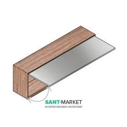 Пенал подвесной Hatria SLIDING wood system 1200x260x400 орех/зеркальный YXQT92