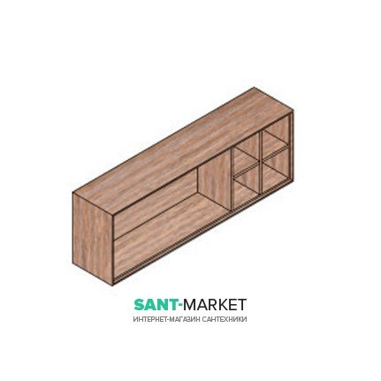 Пенал подвесной Hatria SLIDING wood system 1400x260x400 орех YXRM92