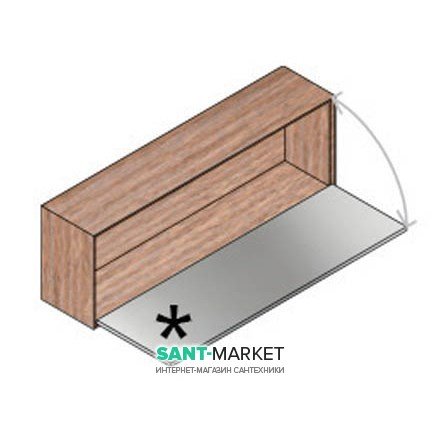 Пенал підвісний Hatria SLIDING wood system 1400x260x400 горіх / дзеркальний YXR992