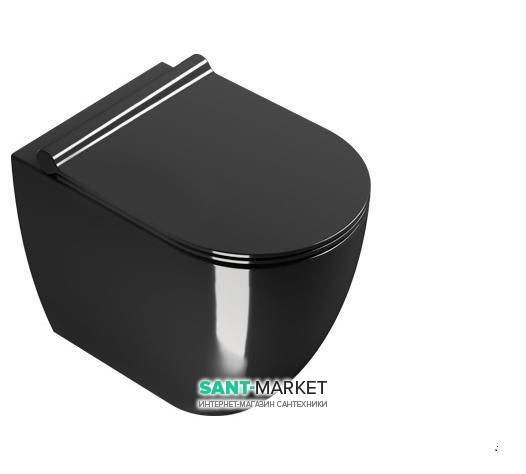 Унитаз напольный Catalano Sfera NewFlush 35х52 см керамика чёрный глянцевый 1VPC52NE