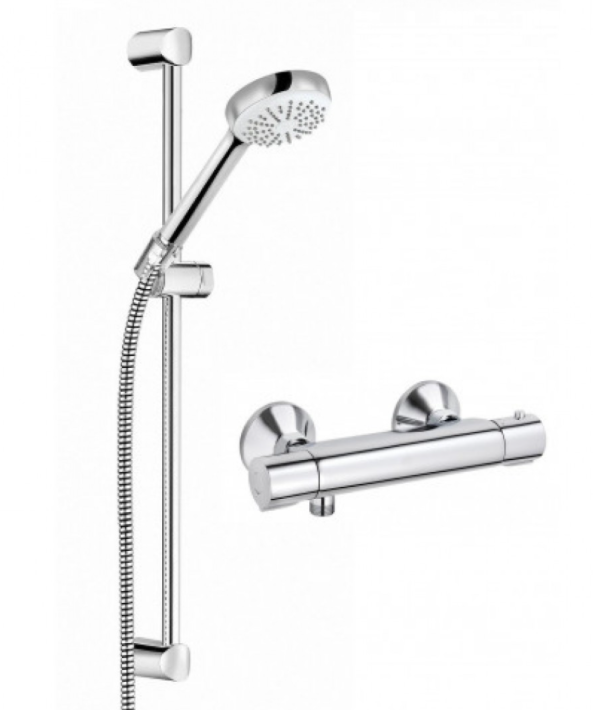 Душевая система Kludi LOGO SHOWER DUO с термостатом латунь/пластик хром 6857505-00