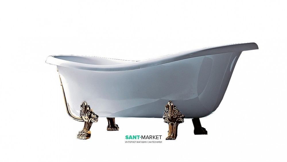 Ванна акрилова Gruppo Treesse Epoca 170х80 см білий фурнітура бронза V507100BR