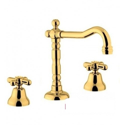 Смеситель для раковины Fiore Margot на 3 отверстия золото 26OO0629(0637)