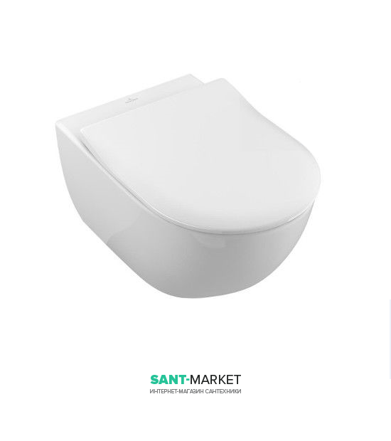 Унітаз підвісний Villeroy & Boch Subway 2.0 37х56 см з кришкою Soft Closing 5614R201