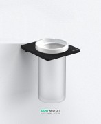 Cтакан для зубних щіток Sonia S-Cube Black настінний білий / чорний 169924