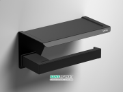 Держатель для туалетной бумаги Sonia S-Cube Black с полкой чёрный 176373