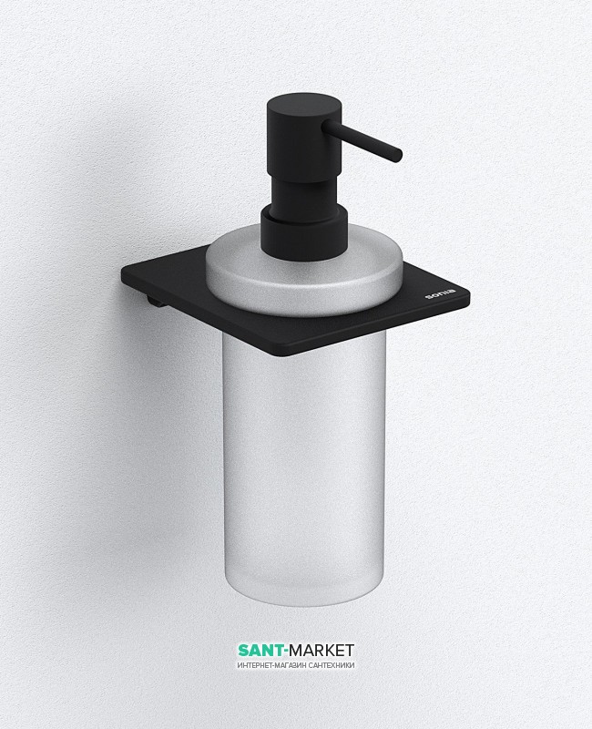 Диспенсер для жидкого мыла Sonia S-Cube Black белый/чёрный матовый 173044