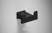 Крючок для ванной Sonia S-Cube Black двойной латунь чёрный матовый 173006