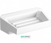 Мыльница для ванной Sonia S4 настольная искусственный камень белый 156290