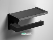 Держатель для туалетной бумаги Sonia S-Cube Black с полкой чёрный 176373
