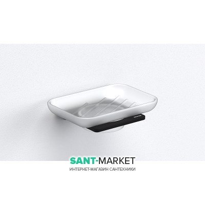 Мильниця для ванною Sonia S-Cube Black настінна білий / чорний 169931