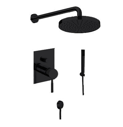 Душевая система Fiore Xenon с верхним и ручным душем чёрный матовый 44NN5191