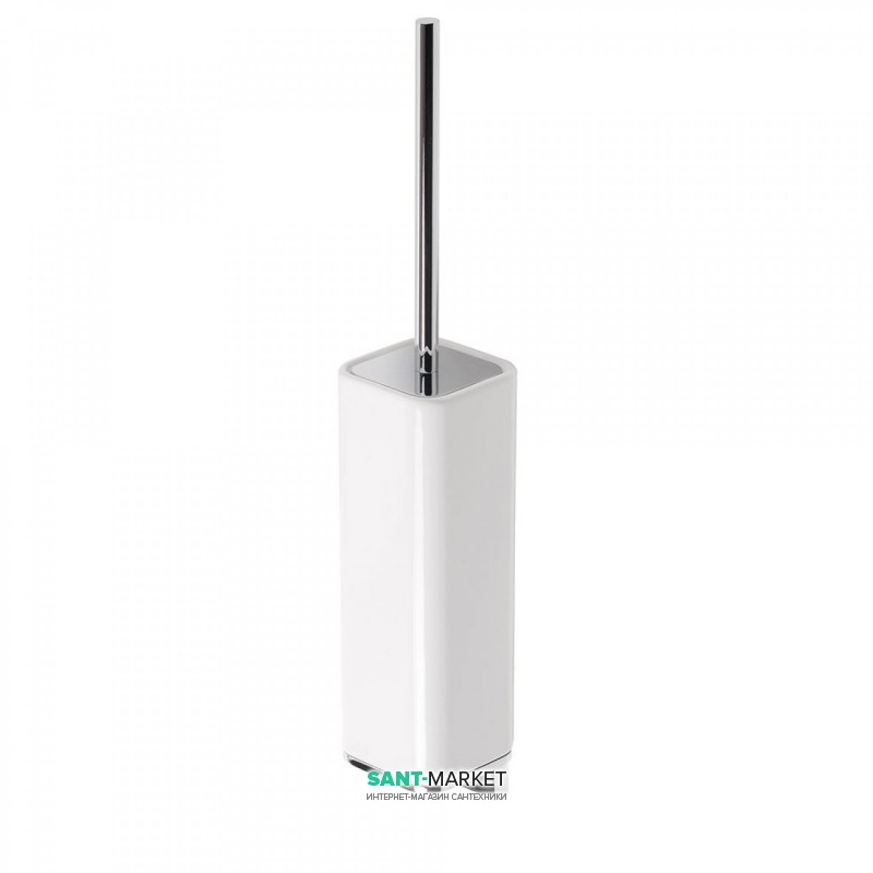 Ершик для унитаза напольный Tres Loft-Tres керамический хром/белый 20063610