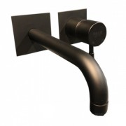 Смеситель для раковины Fiore Xenon однорычажный настенный чёрный матовый 44NN5227