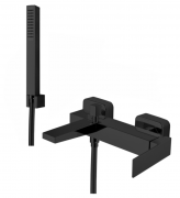 Змішувач для ванни Fiore Kube з лійкою і шлангом чорний матовий 100NN8552