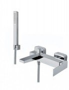 Смеситель для ванной Fiore Kube с лейкой и шлангом белый матовый 100BB8552