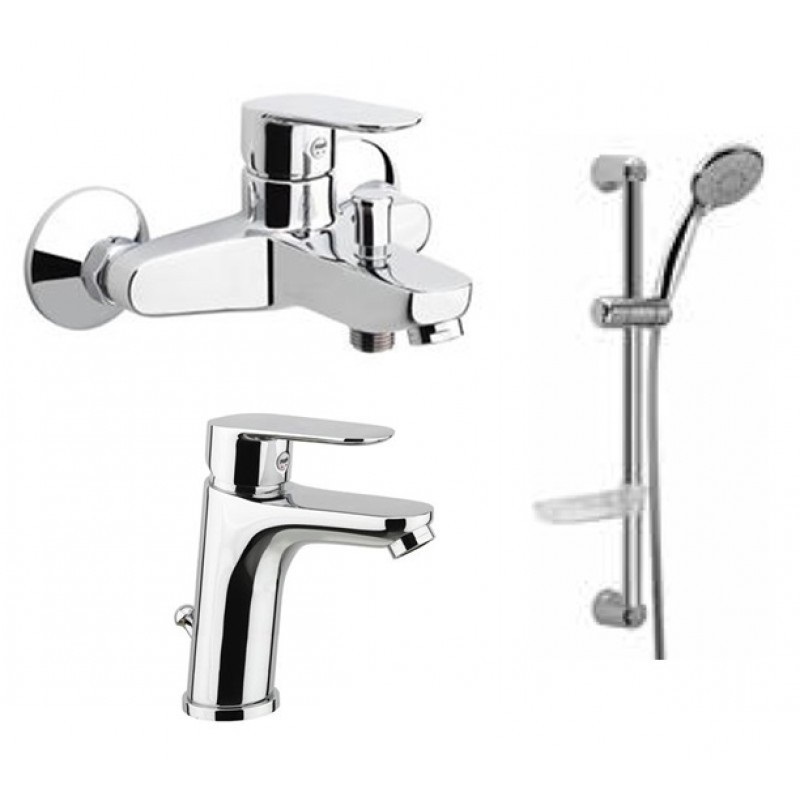 Комплект смесителей для ванной с душевым гарнитуром Fiore Kevon хром KEVONSET3X1