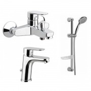 Комплект змішувачів для ванної з душовим гарнітуром Fiore Kevon хром KEVONSET3X1