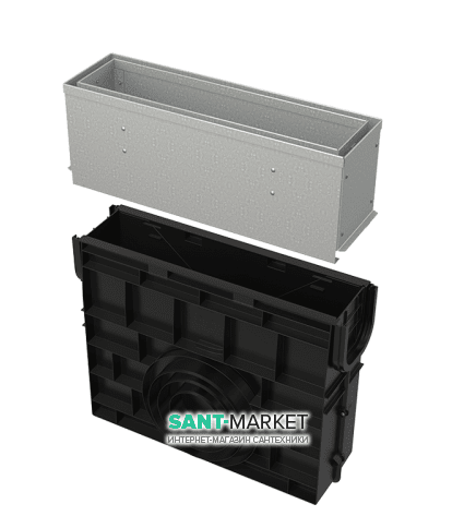 Пескоуловитель AlcaРlast с щелевой асимметричной надставкой из оцинкованной стали С250 AVZ101R-R122R