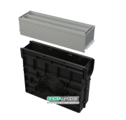 Пескоуловитель для дренажного канала AlcaPlast AVZ101-R321 с щелевой асимметричной надставкой  из нержавеющей стали С250 AVZ101R-R321R